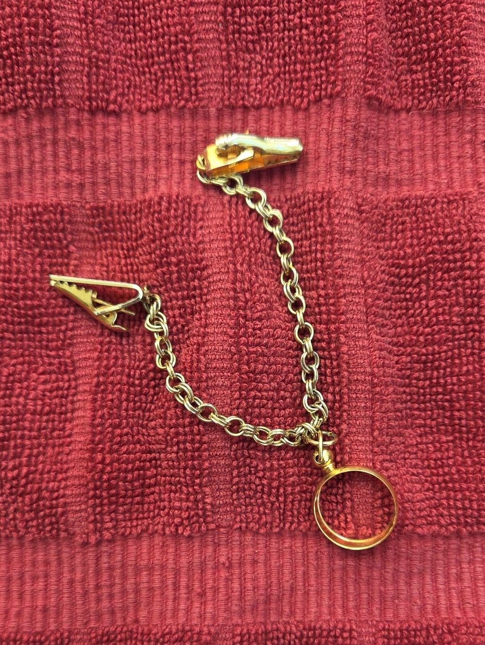 Gold Tone Sweater Clip, Collar Clip, Glove Holder Mid Century